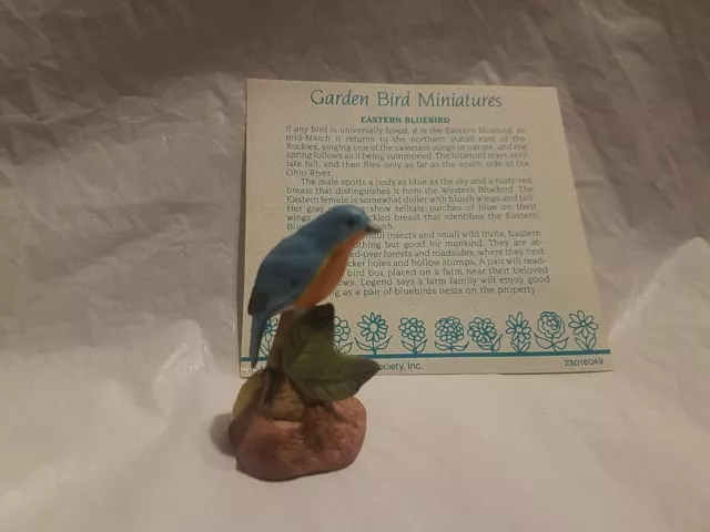 Vintage 1980'S Royal Cornwall Eastern Bluebird Garden Bird Miniatures Figurine