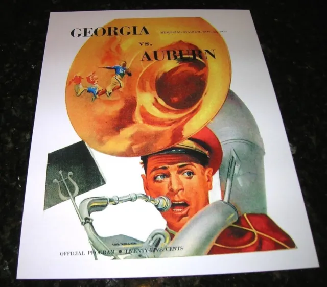1949 GEORGIA BULLDOGS vs AUBURN TIGERS NCAA Football Program COVER ART ONLY