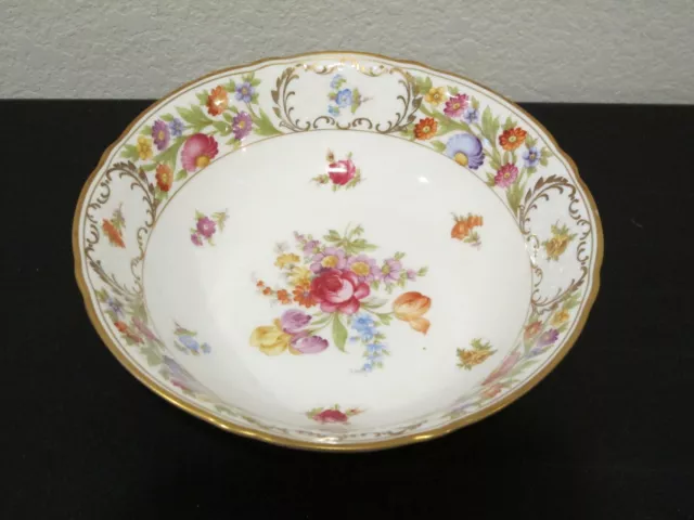 SCHUMANN Empress Dresden (Dresdner) Flowers 9" Round Vegetable Serving Bowl