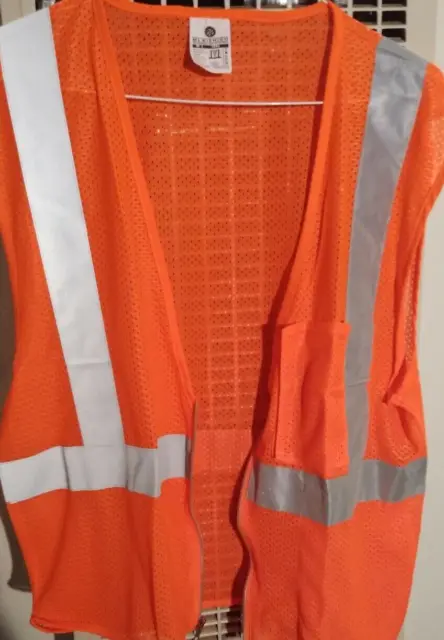 ML Kishigo Class 2 Reflective Surveyor Safety Vest, Pockets,Orange  MEDIUM