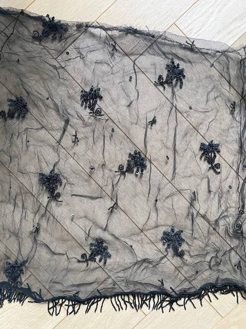 Coupon De Tissu Lin Noir CT05/09/02-24B - Coupelle Pour Couture, Occasion