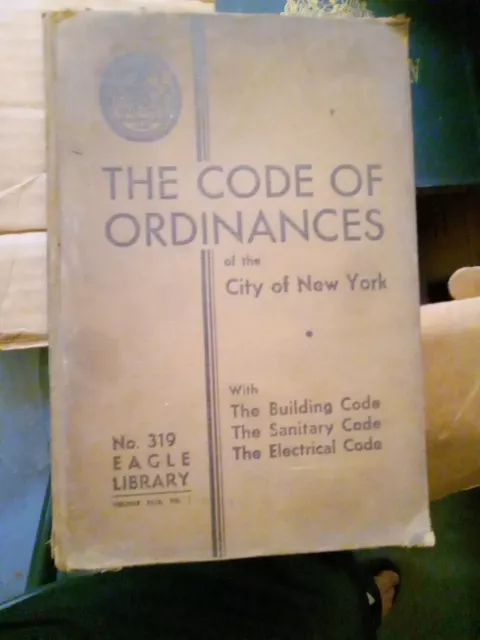 1934 Code Ordinances of the City of New York NYC VINTAGE HARDCOVER BOOK ANTIQUE