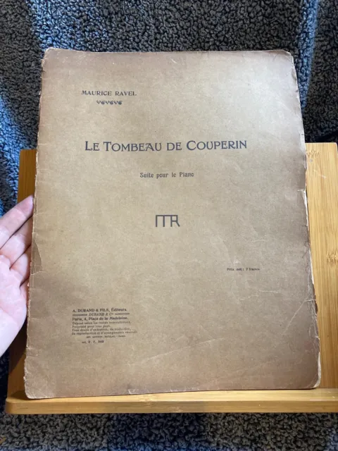 Maurice Ravel Le Tombeau de Couperin partition piano ancienne éditions Durand