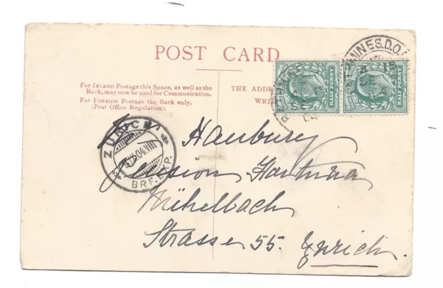 VINTAGE POSTCARD ENNIS Abbey, Co Clare, Ireland. Sent to Zurich 1904 £6 ...