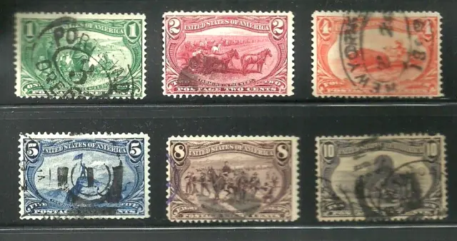 US Scott #285-290 Trans-Mississippi Expo Set 1898, F/VF, sound stamps