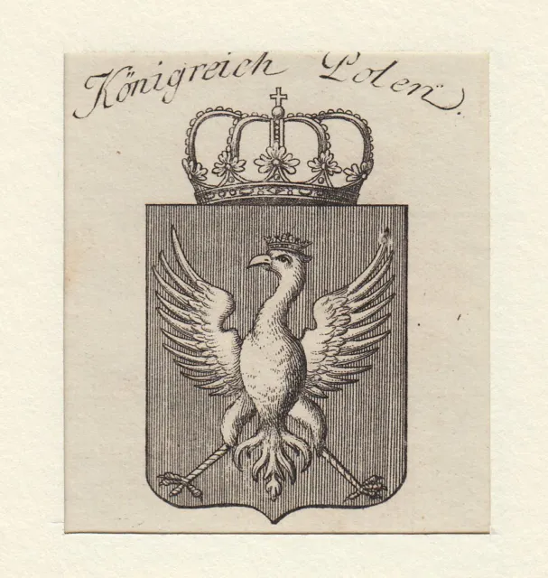 Polen Wappen Original Kupferstich Reilly 1791