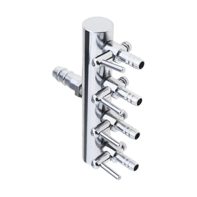 4 Way Aquarium Air Flow Splitter Fish Tank Air Control Valve Stainless Steel