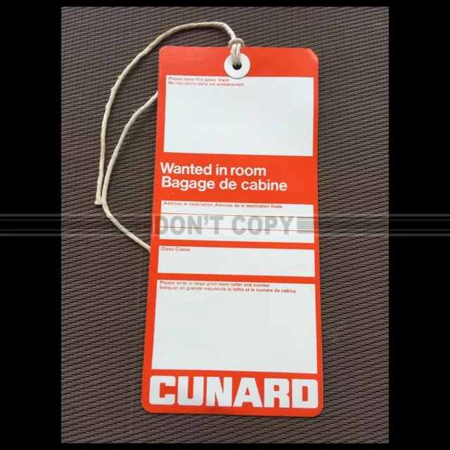 Paquebot Etiquette Bagage Cunard Queen Elizabeth 2 Luggage Tag Ocean Liner #E18