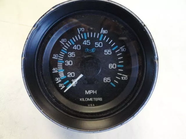 Medallion Speedometer / Kilometers Gauge Black Bezel & Face Marine Boat