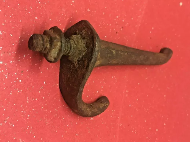 Coat & Hat Wall Hook-Bolt Mount-3" Long-Primitive-Cast Iron (B)