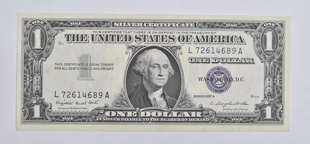 Crisp - 1957-A United States Dollar Currency $1 Silver Certificate *957