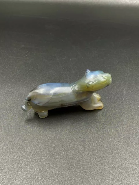 Antique Ancient PYU dynasty Tiger Figure carved Bead In Agate stone 5