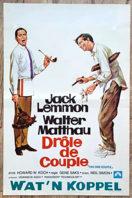 belgian poster THE ODD COUPLE, JACK LEMMON, WALTER MATTHAU, NEIL HEFTI