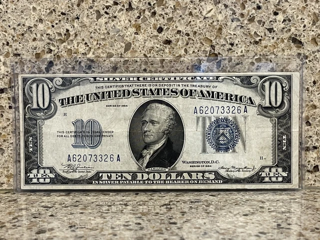 **HIGH GRADE** 1934 $10 Dollar Blue Seal Silver Certificate Note