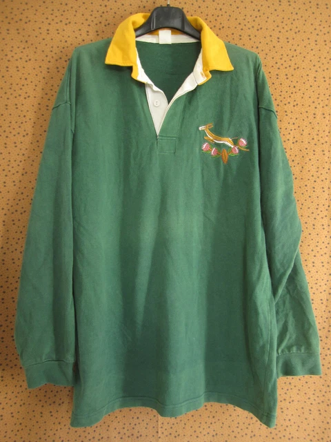 MAILLOT RUGBY AFRIQUE du sud Springboks 80 S Sport coton Vintage