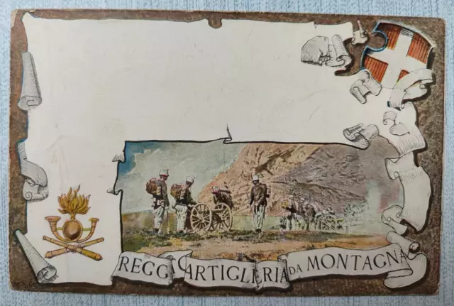 Cartolina Alpini Reggimento Artiglieria Da Montagna Inizi '900 Ed Genta