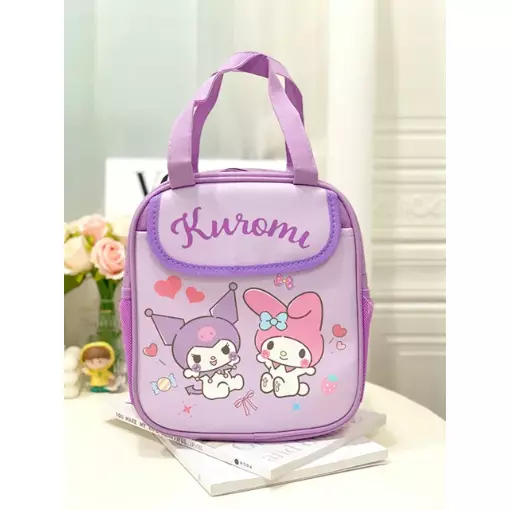 Sanro Lovely Lunch Bag Anime Kuromi A Travel Breakfast Box School Bag Gift