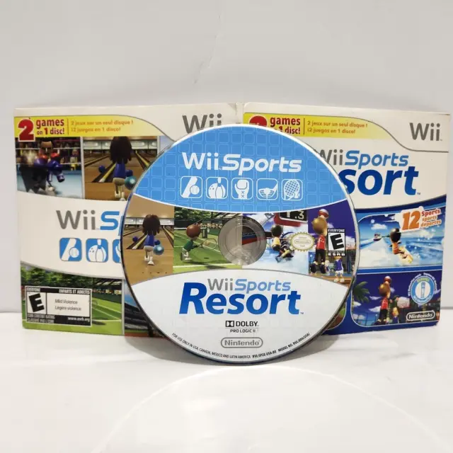 Wii Sports and Wii Sports Resort 2 in 1 Combo Game Tested Disk Original Sleeve