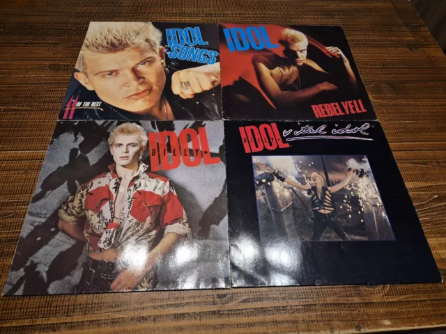 4 LPs Vinyl Sammlung Billy Idol Songs 11 Of The Best Rebel Yell Vital Same