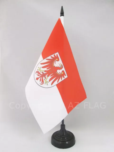 DRAPEAU DE TABLE BRANDEBOURG 21x14cm - PETIT DRAPEAUX DE BUREAU BRANDENBURG - LA