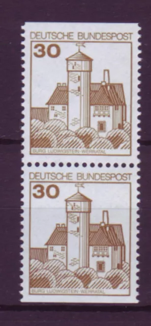 Bund 914 C/D ZD oben+unten geschnitten aus MH B+S 30 Pf ** neue Fluoreszenz