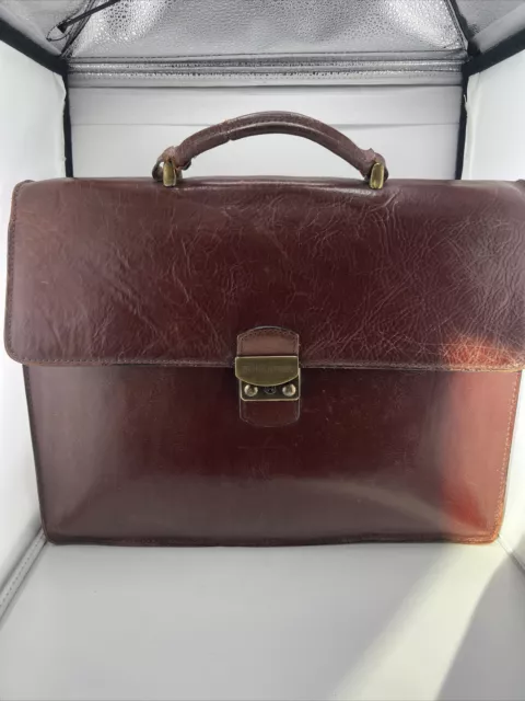 AUTHENTIQUE CARTABLE SERVIETTE LE TANNEUR EN CUIR marron VINTAGE SERRURE A cle EUR 55 00 PicClick FR