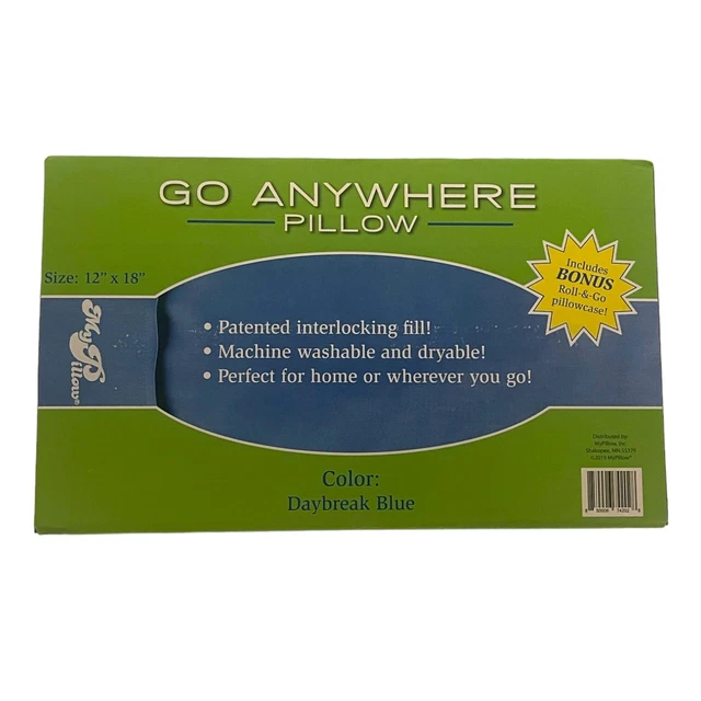 My Pillow Go Anywhere Travel 12 x 18 Inch Pillow With Bonus Roll & Go Pillowcase 3