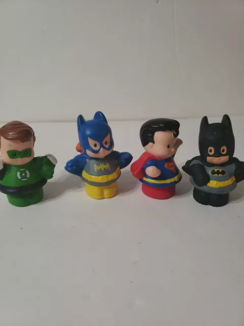 Fisher Price Little People Lot DC Friends Super Heroes Lot of 4 Batman Superman