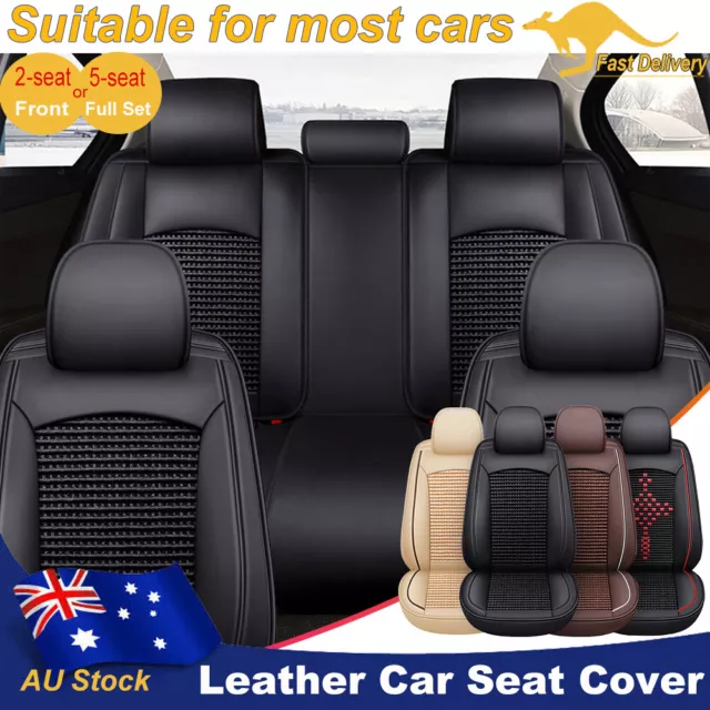 2023 Leather Car Seat Covers Full Set/Front Cushion Breathable For SUV Truck Van