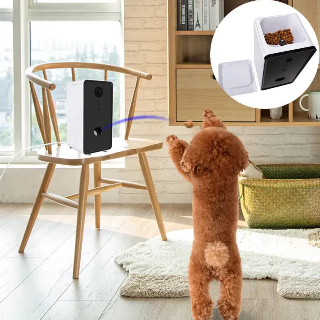 Alimentador interactivo para mascotas con cámara de voz Wifi Full HD tazón de comida automático para mascotas