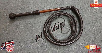 Premium Vera Pelle Rossa STOCK Whip 5 piedi 12 Trecce Adulto Cowboy Frusta 
