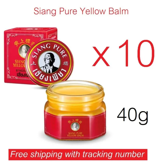 10 x 40g Siang Pure Yellow Muscle Relief Massage Balm Insect Bites Stuffy Nose