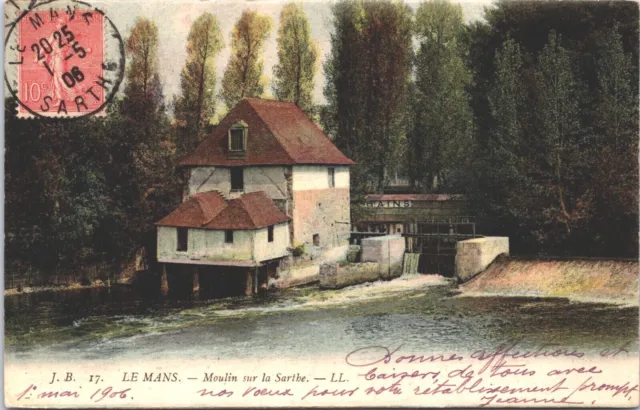 France Le Mans Moulin sur la Sarthe Vintage Postcard 05.19
