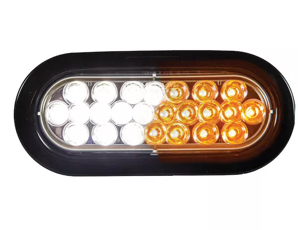 Buyers Products SL66AC, Amber/Clear 6" Oval Recessed LED Strobe Light w/ Quad