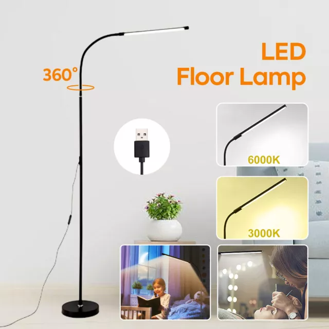 LED Floor Lamp Gooseneck 360 Adjustable Reading Standing Lamp For Office Bedroom