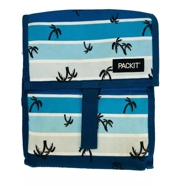 Packit Freezable Lunch Bag Striped Blue Sunset Palms