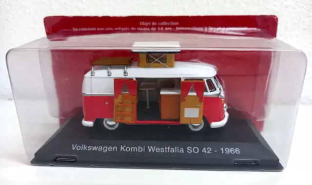 Volkswagen Combi T2 with Caravan 1:43 IXO Camping Car Miniature Diecast  CCE204