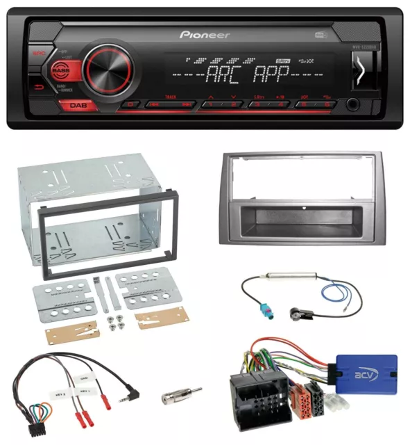 Pioneer DAB 1DIN MP3 Lenkrad USB Autoradio für Peugeot 308 07-09 silber