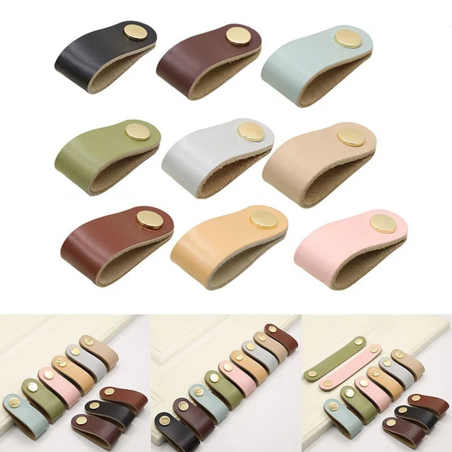 6Pcs Cuir Tirer Poignée Porte Placard Tiroir Bureau Bouton Placard Meuble