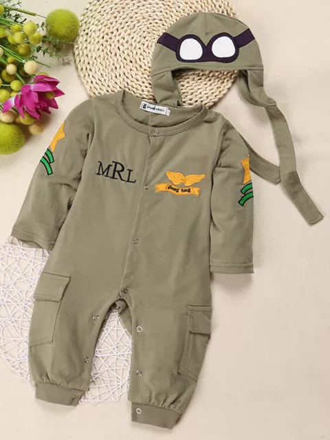 Body Nouveau-Né Barboteuse Costume de Pyjama Grenouillère Enfant Vert Pilot B027