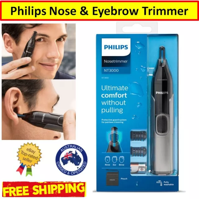 Philips Nose Ear Eyebrow Hair Trimmer Shaver Cordless Mens Grooming Facial Hair