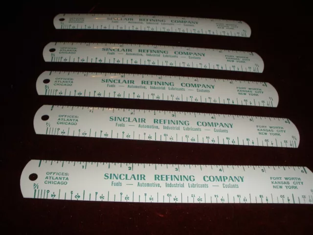 Vintage 1940-50s Mint NOS (new old stock) 6" Tin SINCLAIR REFINING COMPANY Ruler