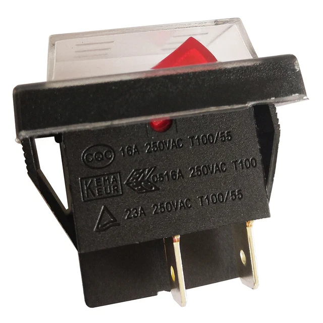 EMagTech Lot De 2 Interrupteurs à Bascule étanches à 4 Broches 250 V 30 A éclairés En Vert 30 X 22 Mm Pour Voiture Et Bateau