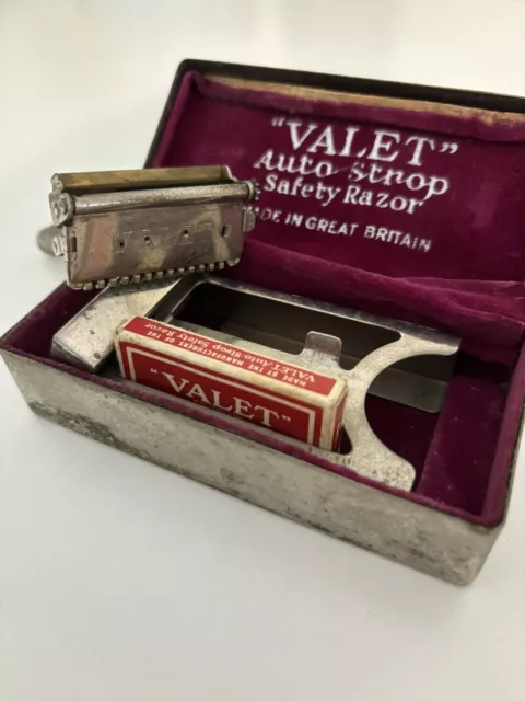 Vintage Valet Auto Strop Safety Razor In Original Tin With Accessories - England 2