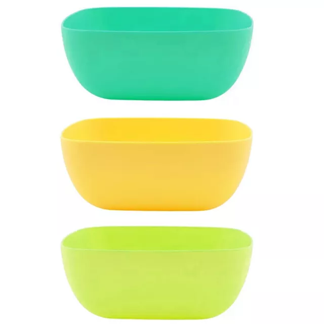 Plastic Serving Bowls Salad Snack Party BBQ Picnic Mixing Kitchen Bowl Square 3x