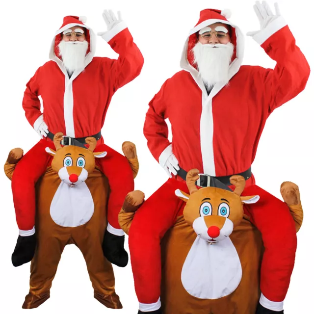 Adults Reindeer Pick Me Up Santa Coat Christmas Rudolph Unisex Xmas Fancy Dress