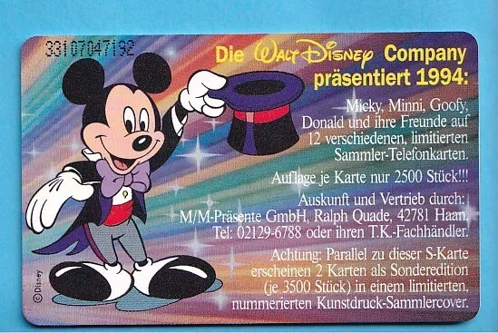 Telefonkarte Comic Disney Micky   S 139