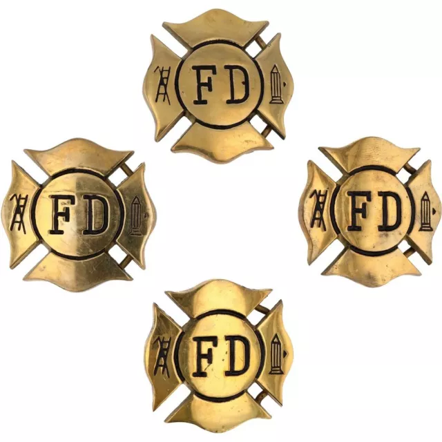 Brass Fire Fighter Firefighter Fireman Dept Volunteer 1970s NOS Vtg Belt Buckle 3