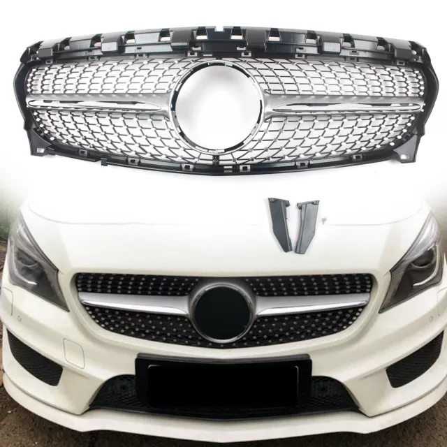 Für Mercedes Benz CLA Kl W117 2015 - 2019 Frontgrill Kuhlergrill  Silber