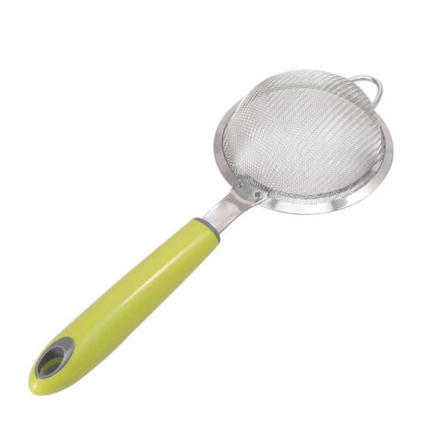 Padella skimmer metallo tè setaccio farina setaccio